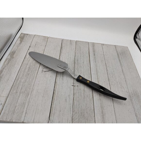 Stanley #2 Stainless Steel Cake Pie Spatula Server Serrated 12 1/4" Black Handle - Picture 4 of 7